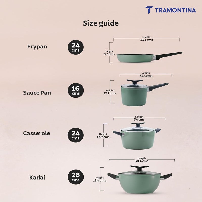 Tramontina Aura 7-Pieces Non-Stick Cookware Set – Sea Green - Image 4